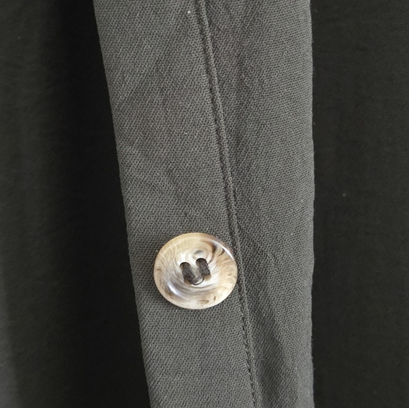 Zara Womens Oversized Xs Dark Green Ruffled Button-Up Dress - Picture 5 of 15